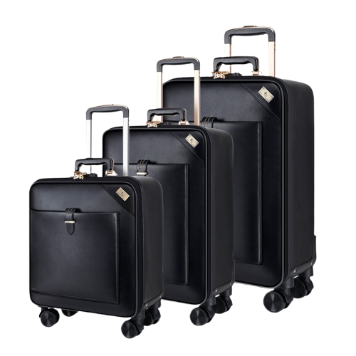 SEMMS BLACK LUXURIOUS LEATHER LUGGAGE
