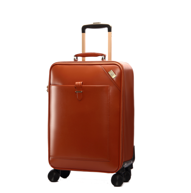 light brown luggage